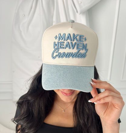 Make Heaven Crowded | Denim Vintage Trucker Hat
