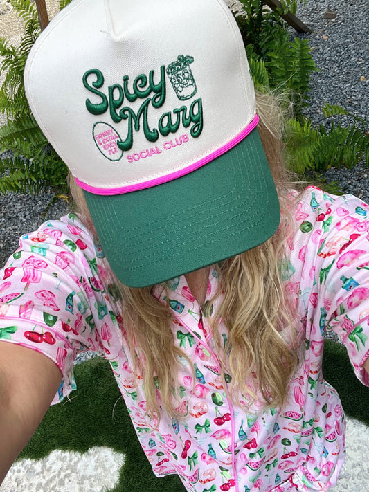 Spicy Marg Social Club | Green Vintage Trucker Hat