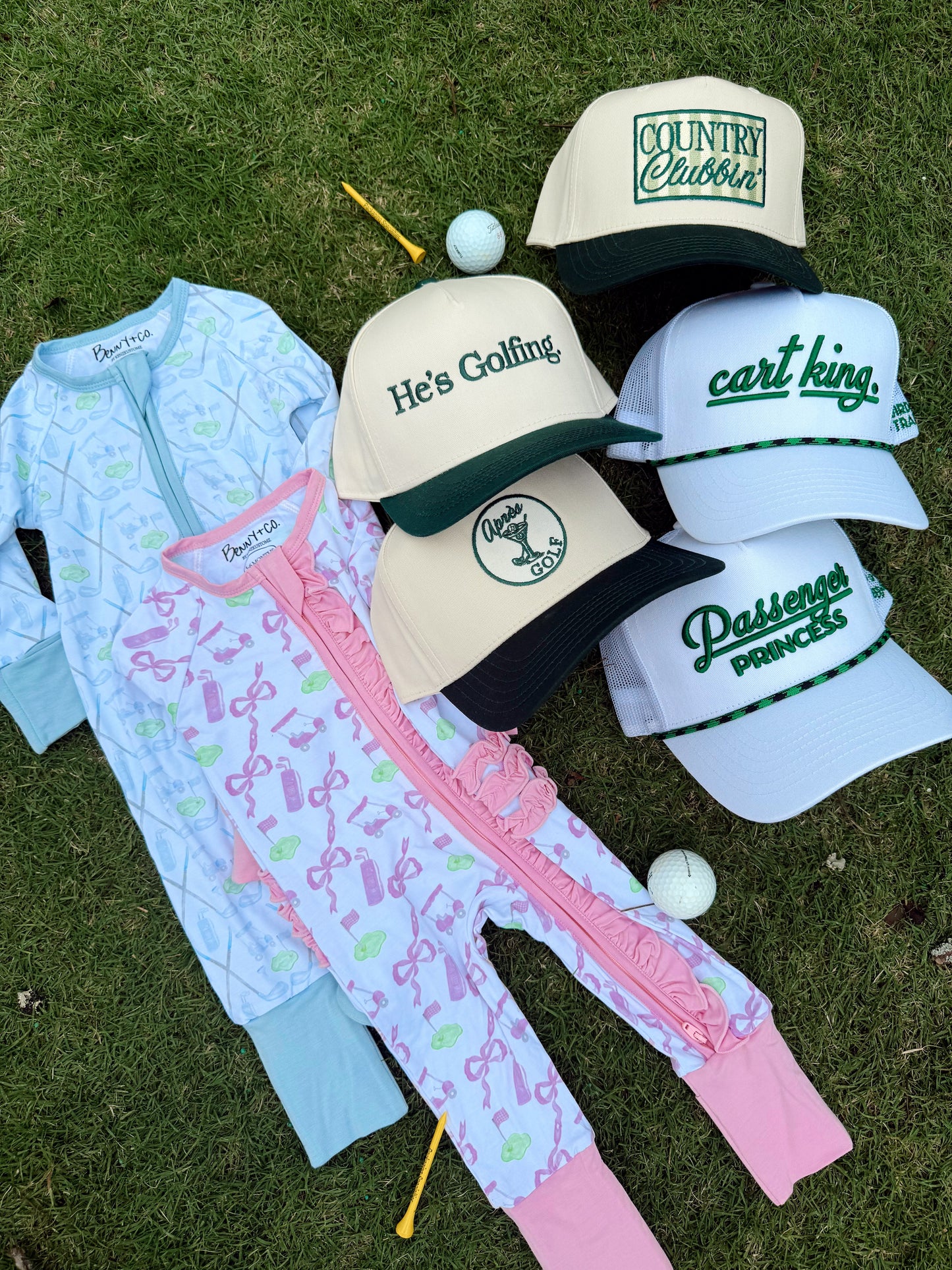 He's Golfing | Green Vintage Trucker Hat