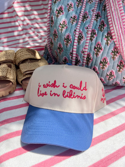 I Wish I Could Live in Bikinis | Periwinkle Vintage Trucker Hat