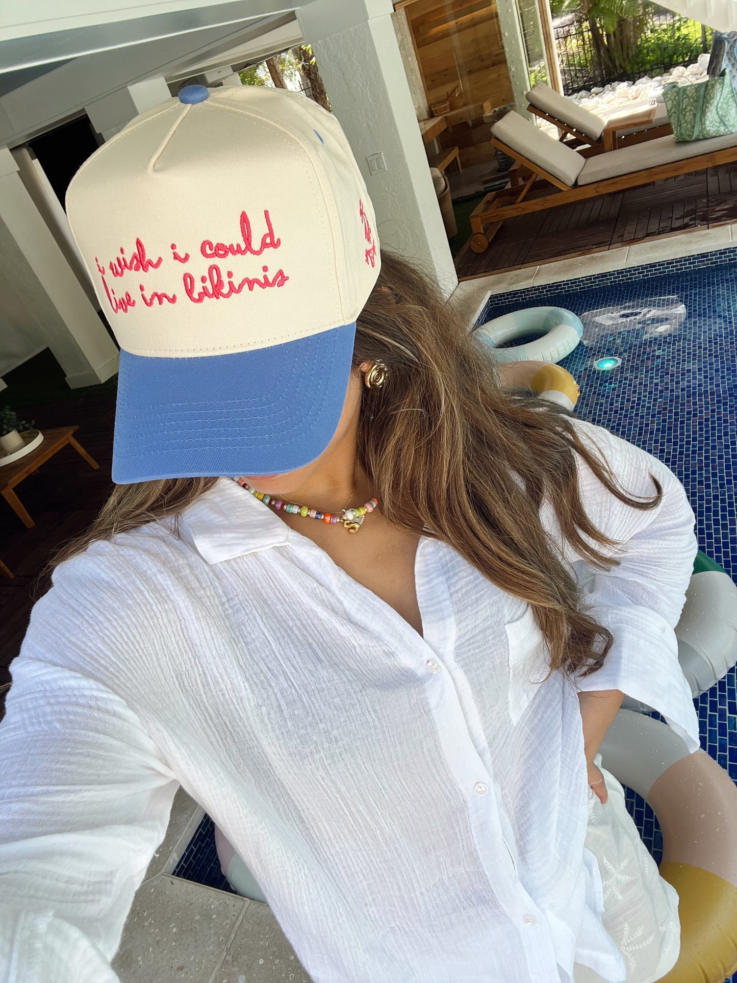 I Wish I Could Live in Bikinis | Periwinkle Vintage Trucker Hat