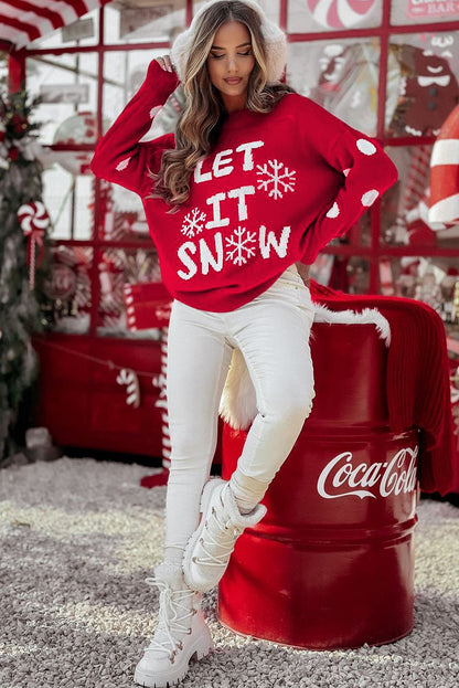 Let It Snow Loose Knit Sweater