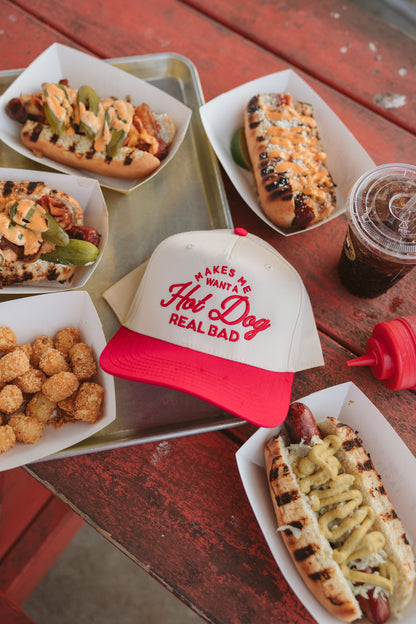 Makes me Want a Hot Dog | Red Vintage Trucker Hat