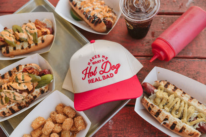 Makes me Want a Hot Dog | Red Vintage Trucker Hat