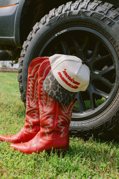 'Merican Mamacita | Leopard Vintage Trucker Hat
