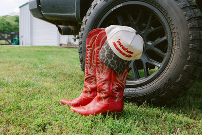 'Merican Mamacita | Leopard Vintage Trucker Hat