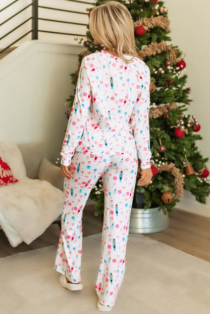 Lollipop Christmas Wide Leg Pajama Set