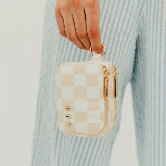 Nylon Cameron Double Zip Clippable Card Wallet