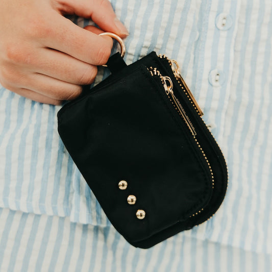 Nylon Cameron Double Zip Clippable Card Wallet