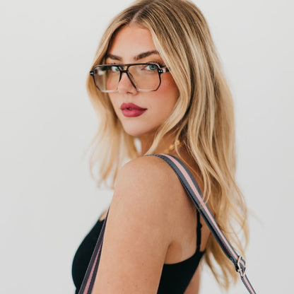 Oversized Square Aviator Blue Light Glasses